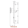 S2 veiligheidsbeslag 50 mm duwer/kruk PC 72 LS  met kerntrekbeveiliging (rechthoekig)