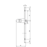 S2 veiligheidsbeslag 50 mm duwer/kruk PC 72 LS  met kerntrekbeveiliging (rechthoekig)