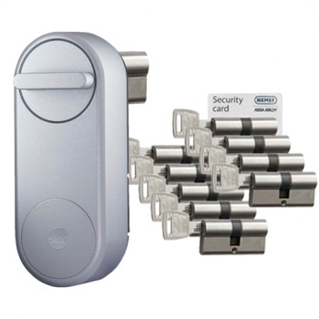 Yale Linus zilver + NF3 cilinder met kerntrekbeveiliging (10x) - SKG***