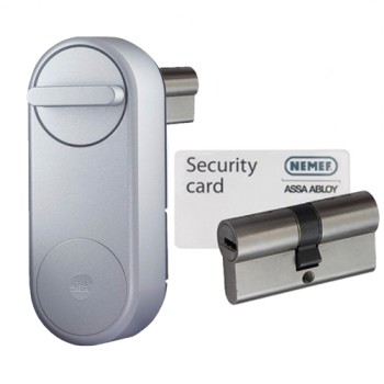 Yale Linus zilver + NF4 cilinder met kerntrekbeveiliging (2x) - SKG***