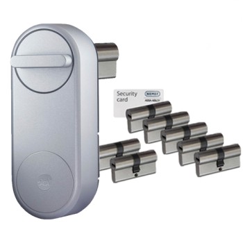 Yale Linus zilver + NF4 cilinder met kerntrekbeveiliging (8x) - SKG***