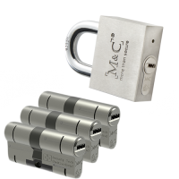 M&C Hangslot + 3 x M&C Color Budget cilinder met kerntrekbeveiliging - SKG***