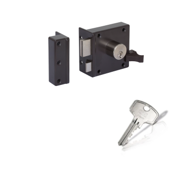 DOM Plura oplegslot los - bruin - doornmaat 50 mm - draairichting 1 - SKG**