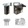 LIPS 1754 oplegslot - bruin - doornmaat 50 mm - draairichting 1 + DOM Plura cilinder met kerntrekbeveiliging (8x) - SKG**
