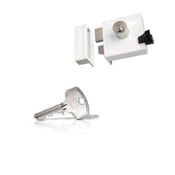 DOM Plura oplegslot los - wit - doornmaat 50 mm - draairichting 1 - SKG**
