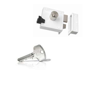 DOM Plura oplegslot los - wit - doornmaat 50 mm - draairichting 2 - SKG**