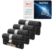 M&C Matrix cilinder met kerntrekbeveiliging (4x) - zwart - SKG***