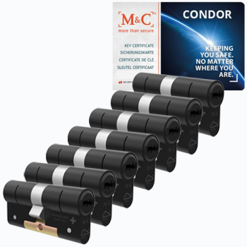 M&C Matrix cilinder met kerntrekbeveiliging (7x) - zwart - SKG***