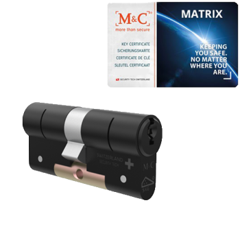 M&C Matrix cilinder met kerntrekbeveiliging (1x) - zwart - SKG***