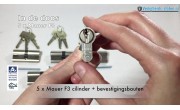 Mauer F3 cilinder met kerntrekbeveiliging (5x) - SKG***
